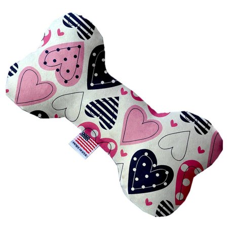 MIRAGE PET PRODUCTS 8 in. Mixed Hearts Bone Dog Toy 1104-TYBN8